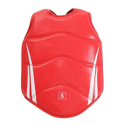 Martial Arts Chest Protector, Taekwondo Boxing MMA Muay Thai Kickboxing Karate Sparring Body Guard Training Protective Pad - color: Red, size: Medium