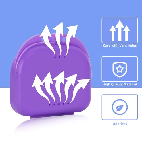 Annhua Retainer Case with Vent Holes Mouth Guard Case, Retainer Box Orthodontic Aligner Holder Slim Portable Dental Storage Container - Purple - color: Purple