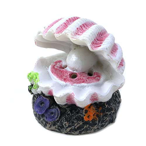Aquarium Volcano with Air Stone Bubbler Volcano Ornament Fish Tank Bubble Maker Aquarium Air Bubbling Airstones - color: Shell & Pearl