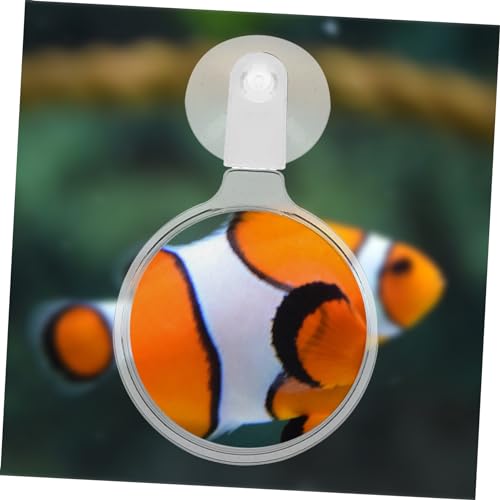 Happyyami Aquarium Magnifier with Strong Suction Cup for Fish Tank Viewing and Plant Observation Acrylic Small Animal Magnifying Glass for Detailed Aquatic and Inspection