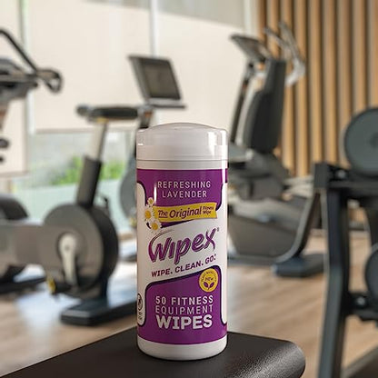 Wipex Original Gym Wipes - EWG Verified - Fitness Equipment Cleaner for Personal Workout Use, New Lint-Free Plant Based Cloth, 50 Count - Great for Yoga, Pilates, Home Gym (Pack of 12) - size: 50 Count (Pack of 12)