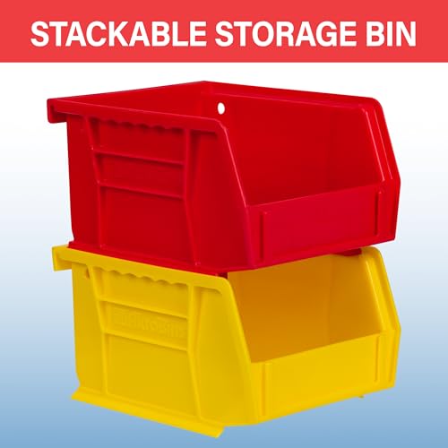 Akro-Mils 30210 AkroBins Plastic Storage Bins, Space-Saving Stackable Bins for Garage, Pantry, Craft Organization, 5" x 4" x 3", Blue, 24-Pack - color: Blue