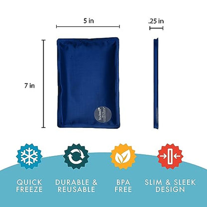 Cool Coolers by Fit & Fresh 2 Pack Soft Ice, Flexible Stretch Nylon Reusable Ice Packs for Lunch Boxes & Coolers, Feline Fine - color: Feline Fine, size: Standard