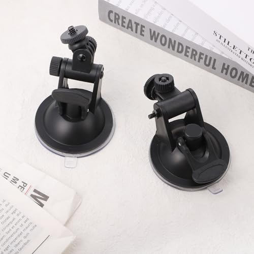 2PCS Dash Cam Suction Cup Mounts, Car Camera Mount, Windshield and Dashboard Suction Cup Mounts, Camera Mount for Car Dashcam, GPS Driving DVR, Phone Bracket, Action Camcorder, Video Recorder