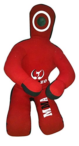 Bestzo MMA Jiu Jitsu Judo Punching Bag Grappling Dummy Red Canvas Sitting Position -Unfilled - size: 48 inches (4 ft)