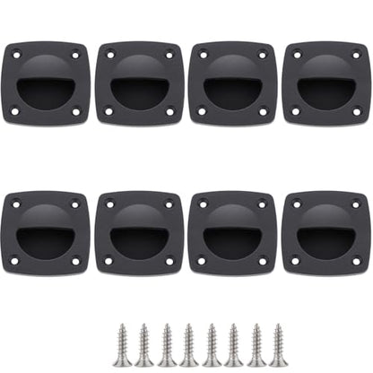 VTurboWay Nylon Square Flush Pull Handle, Marine Boat Yacht Cabin Accesories, Black