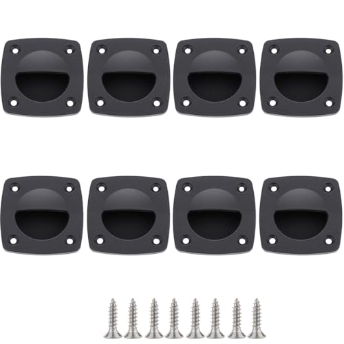 VTurboWay Nylon Square Flush Pull Handle, Marine Boat Yacht Cabin Accesories, Black