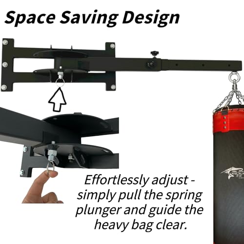Wall Studs Mount Heavy Punching Bag Hanger Minimize Noise and Vibration Space-Saving Design Heavy Duty Construction for Boxing, Muay Thai and MMA Training