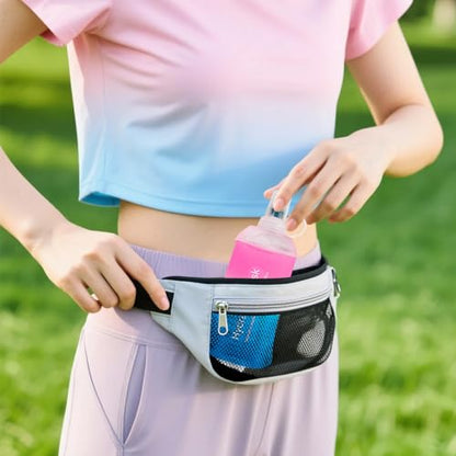 AXEN Soft Flask TPU Foldable Running Hydration Flask, Soft Collapsible Water Bottle for Hydration Pack Cycling Marathon Running Hiking - color: Pink&Blue-500ml