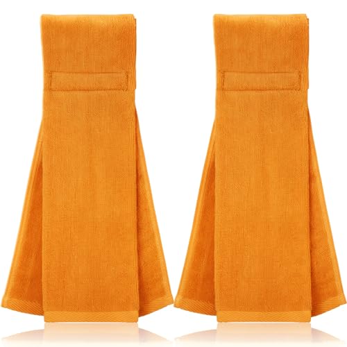 2 Pcs Cotton Sports Football Towel with Closure Pitching Football Sweat Towel for Sports Gym Men Women Accessories(Orange, Classic) - color: Orange, size: Classic
