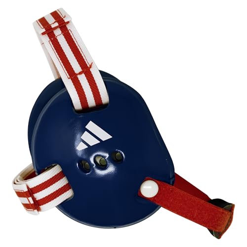 adidas Youth Response Jr. Wrestling Ear Guard - color: White/Red/Navy