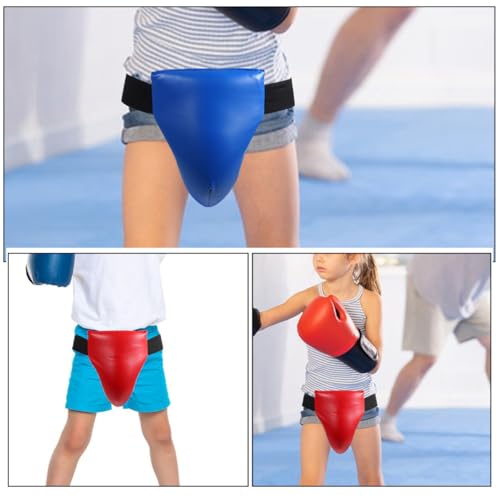 KICHOUSE 2pcs Groin Protector Boxing Groin Guard Wear-Resistant Integrated Crotch Fighting Protector for Martial Arts Training Taekwondo Sparring