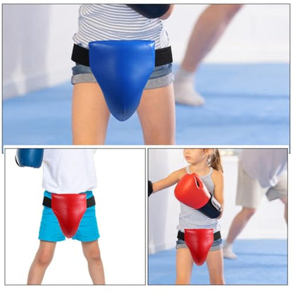 KICHOUSE 2pcs Groin Protector Boxing Groin Guard Wear-Resistant Integrated Crotch Fighting Protector for Martial Arts Training Taekwondo Sparring