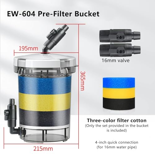 Aquarium Filter Fish Tank, Water Front Grass Cylinder Strainer, Ultra-Quiet External Aquarium Filter Bucket