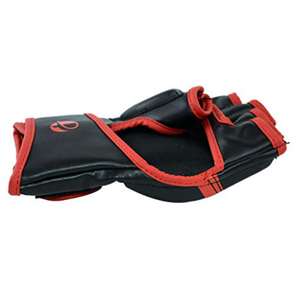 PFG Elite MMA Gloves - High Grade Artificial Leather - MMA Boxing Muay Thai Training & Fight - color: Red, size: Small-Medium