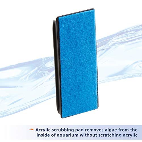Aqueon Aquarium Algae Scraper, Fish Tank Cleaning Magnets for Glass/Acrylic, Small, Black - size: Small
