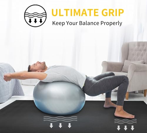 CAMBIVO Extra Long Wide Yoga Mat, Thick PVC Workout Mat | For tall and plus-size, cushioned PVC with non-slip bottom, for home gym pilates barefoot and bodyweight training - size: 72" x 48" x 8mm