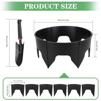 48PCS Planting Grow Rings with Shovel, Diameter Range 8.3-15.7in Adjustable Round Plant Support Garden Circle Ring for Watering Planting Edging Border Ring for Vegetables
