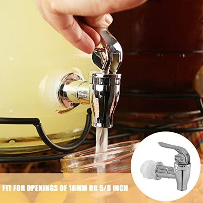 2 Pcs Replacement Spigot for Beverage Dispenser, Silver Push Style Beverage Dispenser Carafe Spigot Water Dispenser Replacement Spout Faucet