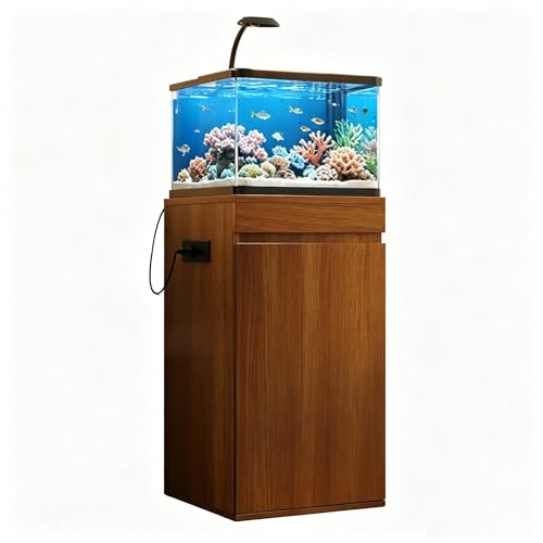 Aquarium Stand with Storage Cabinet for 10-15 Gallon Tank, 330LBS Capacity, USB Type-C Outlets, Adjustable Shelf