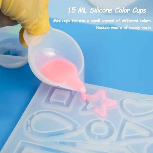 Creahaus Silicone Measuring Cups Tool Kit, Non-Stick Black Number 250 & 100ml Epoxy Mixing Cups, Reusable Resin Supplies with Silicone Cups, Stir Sticks, Pipettes, Mat for Resin Molds, Jewelry Making - color: Black, size: 250ml+100ml kit