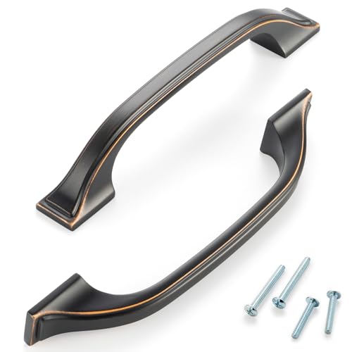 10 Pack 3-3/4 Inch Oil Rubbed Bronze Cabinet Pulls Brushed Bronze Cabinet Handles Bronze Kitchen Hardware for Cabinets Drawer Dresser ZP2409 Cupboard Bedroom Closet Bathroom Vanity - color: Oil Rubbed Bronze, size: 3-3/4" Hole Centers-10 Pcs