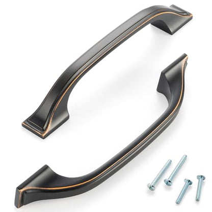 10 Pack 3-3/4 Inch Oil Rubbed Bronze Cabinet Pulls Brushed Bronze Cabinet Handles Bronze Kitchen Hardware for Cabinets Drawer Dresser ZP2409 Cupboard Bedroom Closet Bathroom Vanity - color: Oil Rubbed Bronze, size: 3-3/4" Hole Centers-10 Pcs
