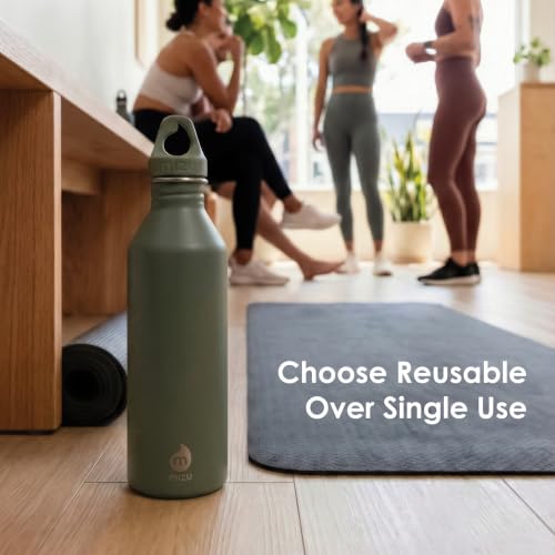 Mizu M8 25 oz Stainless Steel Water Bottle with Loop Cap (Granite) - color: Granite