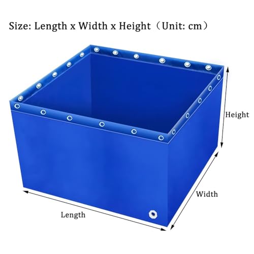 Aquarium Pool with Drain Valve,Aquaculture Water Tank Cistern Steel Frame Multifunction PVC Canvas Temporary Fish Pond，Pool Above Ground PVC Aquarium Pool with Drain Valve, Lightweight Tempo