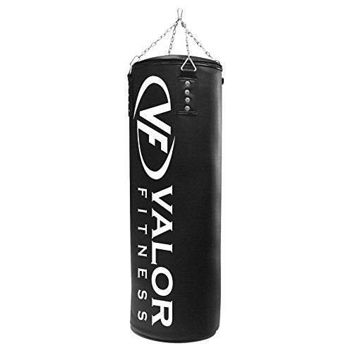 Valor Fitness Adjustable Heavy Punching Bag - Durable Hanging Boxing Bag 45 lbs with Max Fill Capacity of 80 lbs for Home Gym & MMA Training with Impact-Absorbing Foam Padding