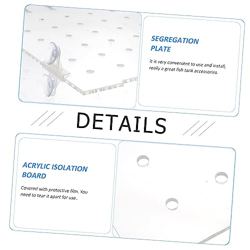 ORFOFE 1set Fish Tank Segregation Board Easy Install Isolation Plate for Mixed Breeding Fixed Clips Increases Fish Survival Rate by Separating Aggressive Species