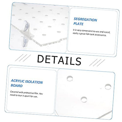 ORFOFE 1set Fish Tank Segregation Board Easy Install Isolation Plate for Mixed Breeding Fixed Clips Increases Fish Survival Rate by Separating Aggressive Species