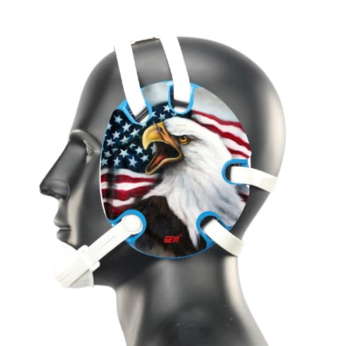 Wrestling Headgear with American Bald Eagle Decals - color: Royal, size: Youth