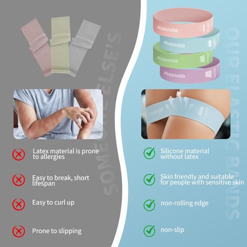 2-Pack Wide Heavy Resistance Bands, 25/50 lb, for Glutes & Legs