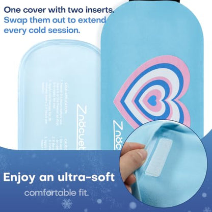 Gel Ice Packs for Injuries Reusable 2 Packs Hot Cold Gel Wrap with Strap - color: Blue-2 Pack-medium