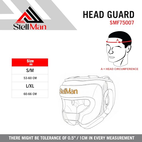 Boxing Headgear for MMA Training, Adjustable Padded Protective Helmet – Muay Thai, Kickboxing, Karate, Taekwondo & Martial Arts Sparring - size: S/M with Face Bar