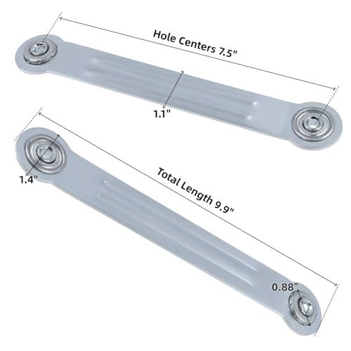 Glider Bearing Arm Bracket Replacement, 4Pcs Silver, 9.9 Inch Length & 7.5 Inch Hole Center, Hardware Rocker Parts for Patio Glider, Garden Bench, and Chair Repair - color: Silver, size: L 9.9" x 7.5" Centers
