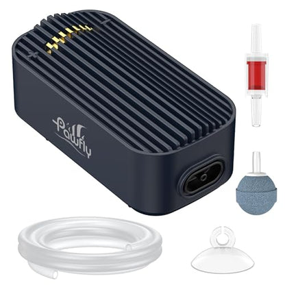 Pawfly Aquarium Air Pump, 80 GPH Fish Tank Air Pump up to 70 Gallons, Ultra Quiet Adjustable Oxygen Pump with Airline Tubing, Air Stone & Check Valve, Aerator for Fish