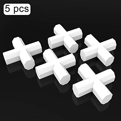 StonyLab 5 Pack Cross Shape Magnetic Stirrer Stir Bar, 10 x 3 mm PTFE-Coated White Stir Mixer