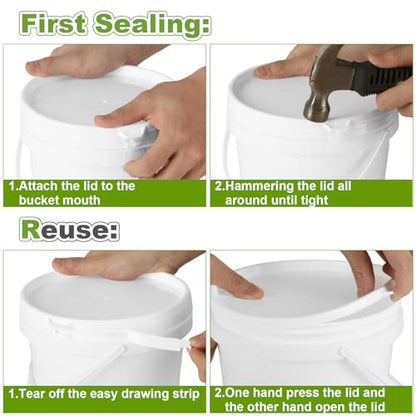 2 Pack Paint Bucket for Painting Plastic 2 Quart Paint Cans Touch Up Paint Containers with Lids & Handles 1/2 Gallon Paint Can Paint Storage Containers Empty Paint Cans Paint Pail for Leftover