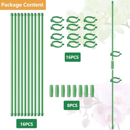 Belit 8 Pack Small Plant Support Plant Stakes, Adjustable Garden Single Stem Support Stake, Planter Support Ring for Orchid, Rose, Peony, Peppers and More, DIY 24 inch - size: 24Inch