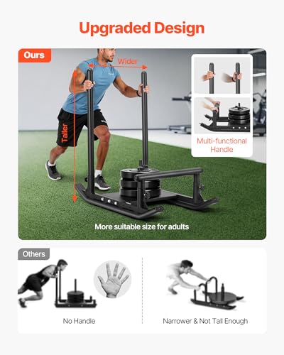 VEVOR Weight Sled,Workout Sled for Push-Pull Running & Strength Training - color: Black
