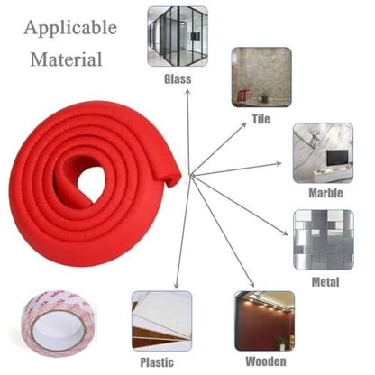Baby Proofing Fireplace Foam Bumpers - 2M Red Thick Foam Crash Guards,Non-Toxic,Shock-Absorbing,Easy to Install,Protect Toddlers from Sharp Fireplace Edges - color: Red 2