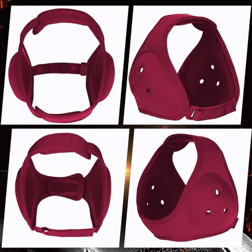 Jerify 2 Pcs Wrestling Headgear for Kid Youth, Dark Red - color: dark red