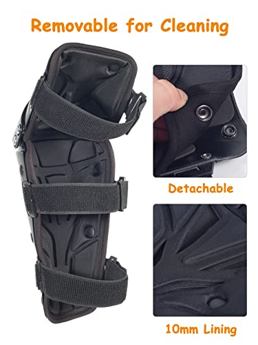 RIDBIKER Motorcycle Knee Shin Guards, Bendable MTB Knee Pads - color: Black, size: Medium
