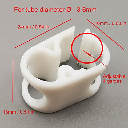 10PCS Plastic Tubing Clamps Adjustable Tube Clamp High Temperature Resistant Flow Control Hose Clip Laboratory Pinch Valve - size: for tube OD 1/8''-1/4'' (3-6mm)PBT
