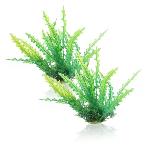 2Pcs Aquarium Fish Tank Decorations Compact Fake Grass Plants Desktop Fish Tank Supply for Home Office Table Aquarium Decor