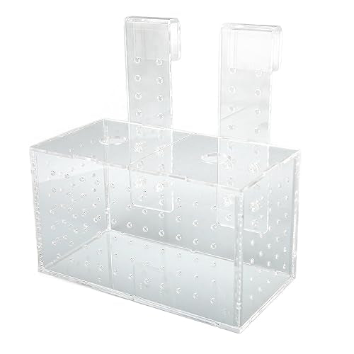Fish Breeding Isolation Box, Acrylic Aquarium Hatchery 17x9x10cm, Transparent with Hook Installation - Easy Observation, Secure Lid Design, Suitable for Small Fish Tank (17 * 9 * 10CM) - size: 17*9*10CM