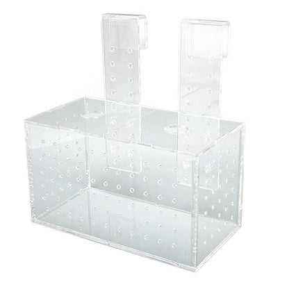 Fish Breeding Isolation Box, Acrylic Aquarium Hatchery 17x9x10cm, Transparent with Hook Installation - Easy Observation, Secure Lid Design, Suitable for Small Fish Tank (17 * 9 * 10CM) - size: 17*9*10CM