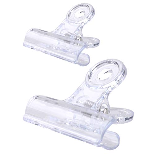 30 Pack Plastic Clear Clips Clamps, 1-1/2 Inch and 2 Inch Sizes